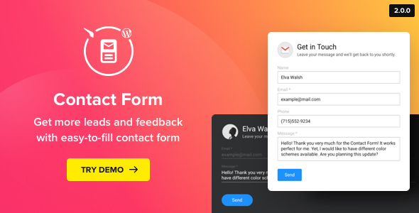 Download Free Contact Us Form v2.0.0 – WordPress Contact Form Plugin