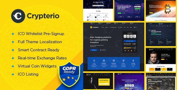 Download Free Crypterio v2.0.1 – ICO and Cryptocurrency WordPress Theme