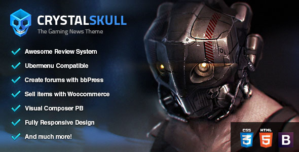 Download Free CrystalSkull v1.8 – Gaming Magazine WordPress Theme