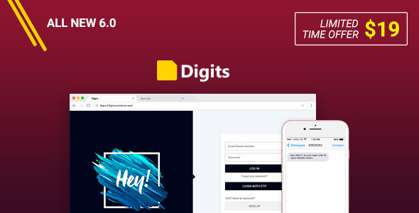 Download Free Digits v6.1.1 – WordPress Mobile Number Signup and Login