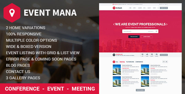 Download Free Event Management WordPress Theme v1.8.2