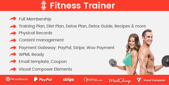 Download Free Fitness Trainer v1.2.1 – Training Membership Plugin