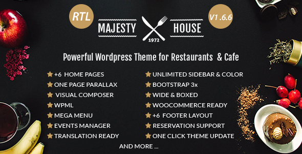 Download Free Majesty v1.6.6 – Restaurant WooCommerce WordPress Theme