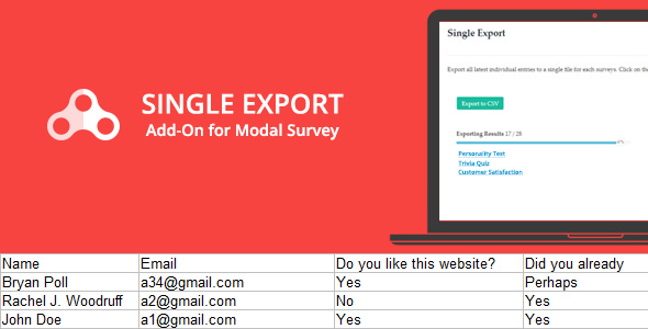 Download Free Single Export v1.0.2 – Modal Survey Add-on
