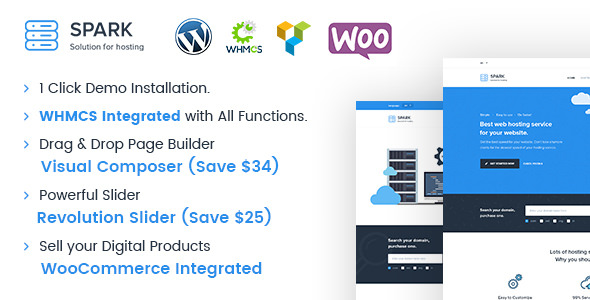 Download Free Spark v2.2.2 – Responsive WHMCS Hosting WordPress Theme