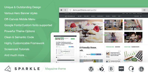 Download Free Sparkle v2.3 – Outstanding Magazine theme for WordPress
