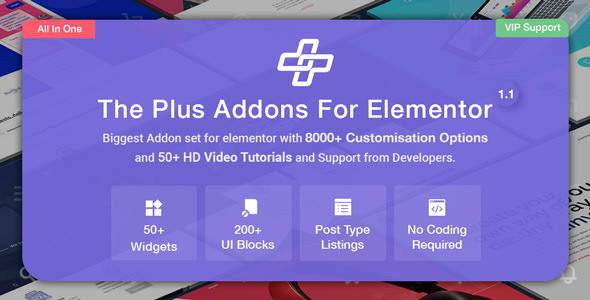 Download Free The Plus v1.2.0 – Addon for Elementor