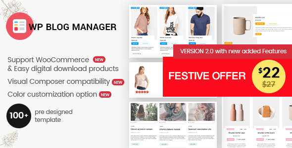 Download Free WP Blog Manager v2.0.0 – Plugin to Manage Design Blog Download Free WP Blog Manager v2.0.0 – Plugin to Manage Design Blog