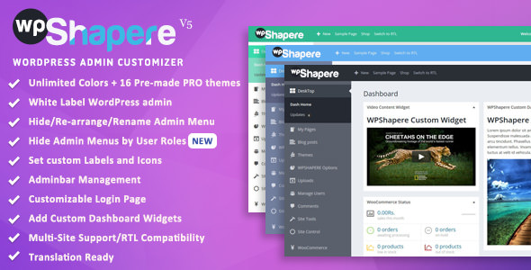 Download Free WPShapere v5.0.7 – WordPress Admin Theme