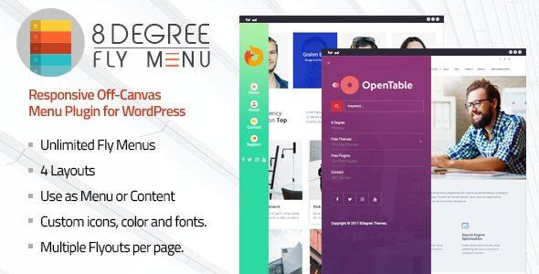 Download Free 8Degree Fly Menu v1.0.8 – Responsive Off-Canvas Menu Plugin