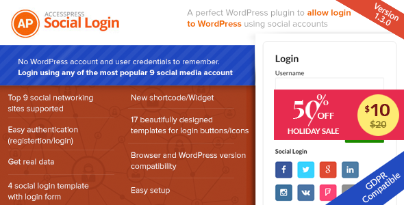 Download Free AccessPress Social Login v1.3.5