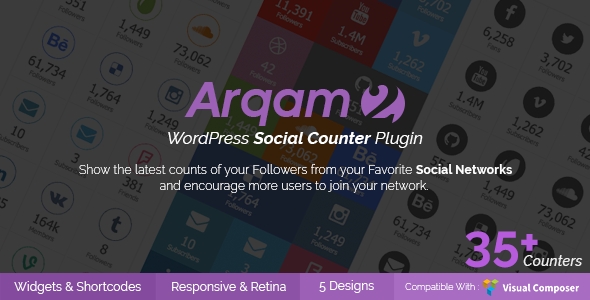 Download Free Arqam v2.5.1 – Social Counter Plugin for WordPress