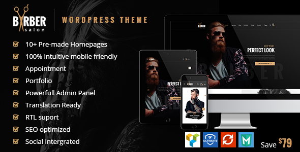 Download Free Barber v1.1.5 – Hair, Tattoo & Beauty Salons Theme