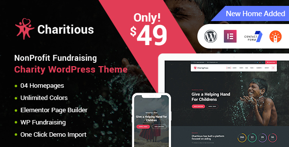 Download Free Charitious v1.7 – NonProfit Fundraising Charity Theme