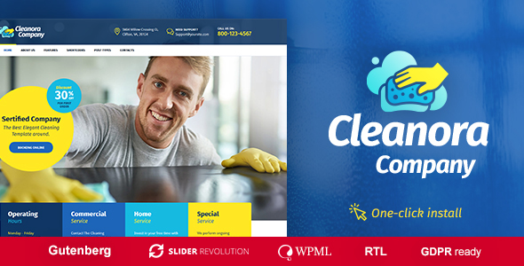 Download Free Cleanora v1.0.0 – Cleaning Services Theme
