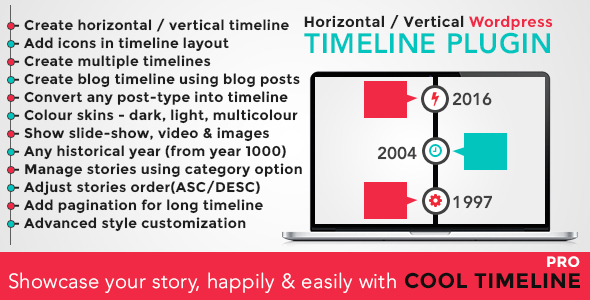 Download Free Cool Timeline Pro v2.8 – WordPress Timeline Plugin