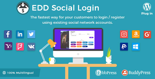 Download Free Easy Digital Downloads – Social Login v2.1.8 Download Free Easy Digital Downloads – Social Login v2.1.8