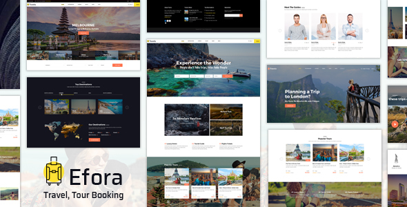 Download Free Efora v1.0 – Travel, Tour Booking Theme