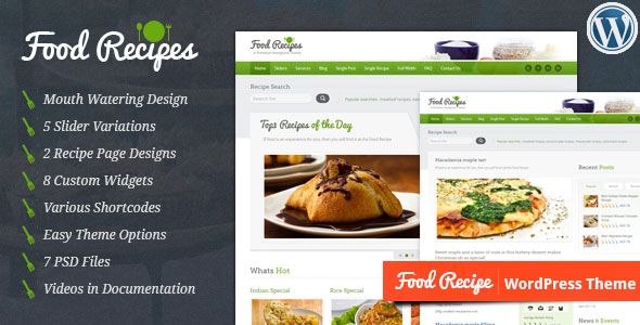 Download Free Food Recipes v3.1.1 – Themeforest WordPress Theme
