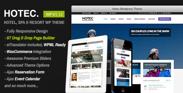 Download Free Hotec v2.5 – Responsive Hotel, Spa & Resort WP Theme