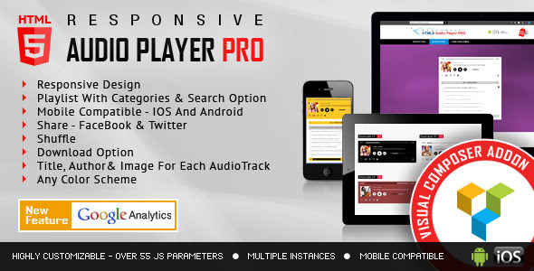 Download Free HTML5 Audio Player PRO v1.9.6 – Visual Composer Addon