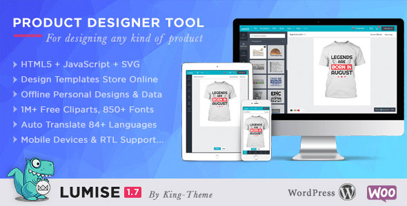 Download Free Lumise Product Designer v1.7.3 – WooCommerce WordPress