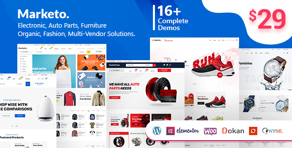Download Free Marketo v1.3.8 – ECommerce & Multivendor Theme