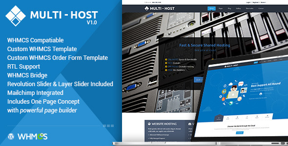 Download Free Multi Hosting v1.7 – WHMCS Hosting WordPress Theme