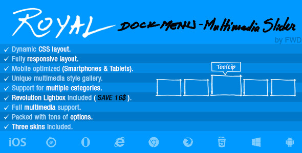 Download Free Royal Dock Menu Multimedia Slider v1.0