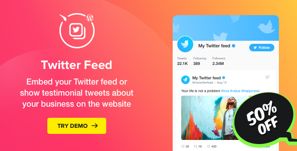 Download Free Twitter Feed v1.1.0 – WordPress Twitter Plugin