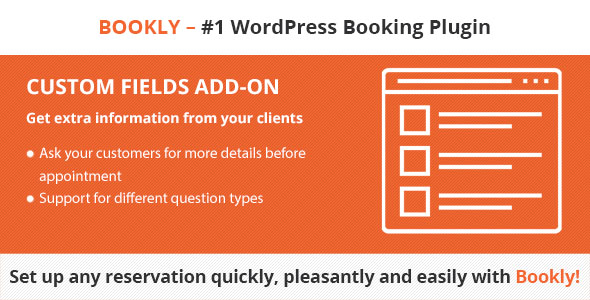 Download Free Bookly Custom Fields (Add-on) v1.6