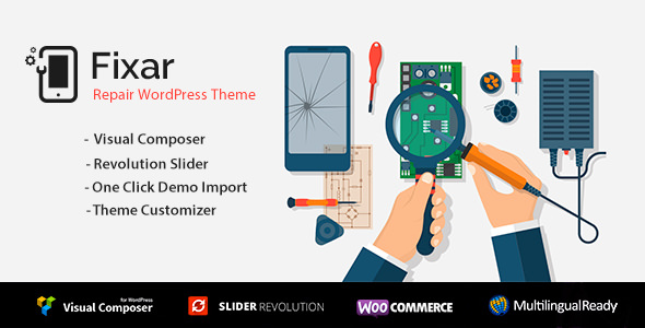 Download Free Fixar v1.2.3 – Phone & Computer Repair Theme