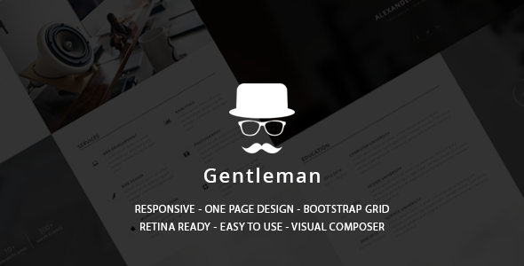 Download Free Gentleman v1.4.3 – CV & Resume vCard WordPress Theme