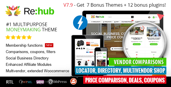 Download Free REHub v7.9.5- Price Comparison, Business Community