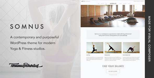 Download Free Somnus v1.0.7 – Yoga & Fitness Studio WordPress Theme