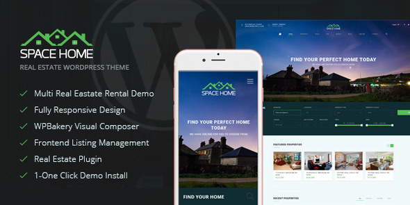 Download Free Space Home v2.1.2 – Real Estate WordPress Theme