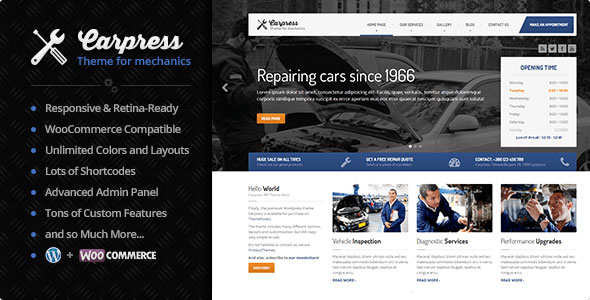 Download Free Carpress v1.11.8 – WordPress Theme For Mechanic Workshops