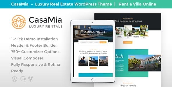 Download Free CasaMia v1.1.1 – Property Rental WordPress Theme
