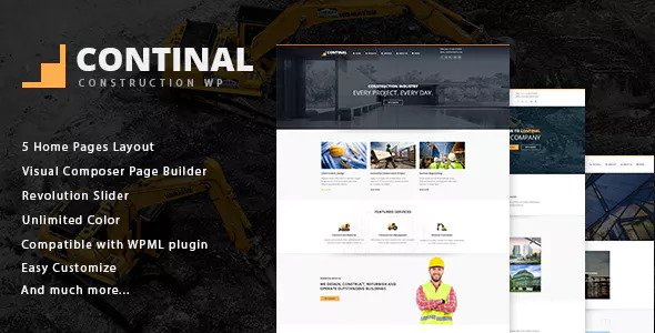 Download Free Continal v1.4 – Construction & Business WordPress Theme