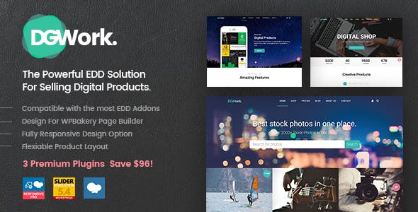 Download Free DGWork v1.6 – Powerful Responsive Easy Digital Downloads
