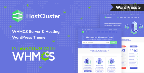 Download Free HostCluster v1.5.1 – WHMCS Server & Hosting Theme