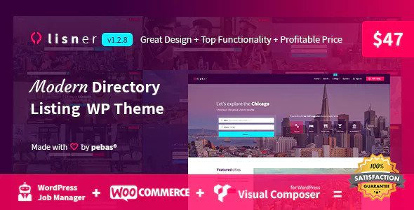 Download Free Lisner v1.2.8 – Modern Directory Listing WordPress Theme
