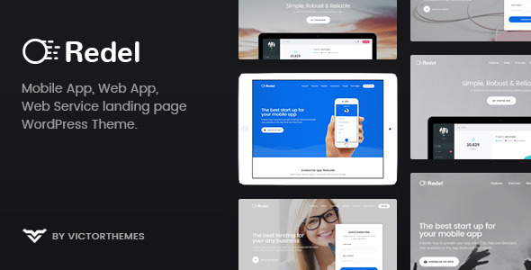 Download Free Redel v1.6 – Responsive App Landing WordPress Theme
