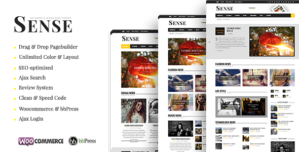 Download Free Sense v5.0 – Responsive Blog Magazine & News Theme