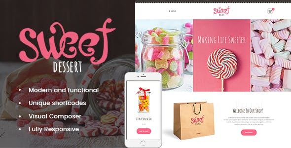 Download Free Sweet Dessert v1.1.1 – Sweet Shop & Cafe WordPress Theme