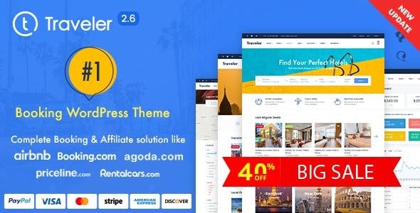 Download Free Traveler v2.6 – Travel Booking WordPress Theme