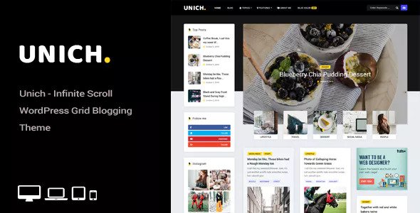 Download Free Unich v1.2 – Infinite Scroll Blogging Food Recipes