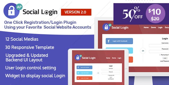 Download Free AccessPress Social Login v2.0.0