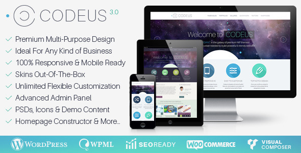 Download Free Codeus v3.4.0 – Multi-Purpose Responsive WordPress Theme