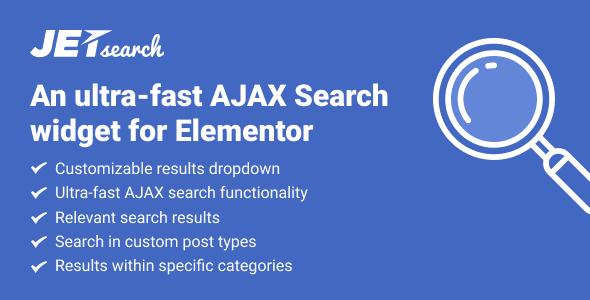 Download Free JetSearch v1.1.2 – AJAX Search widget for Elementor
